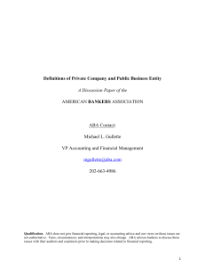 ABA Discussion Paper - American Bankers Association