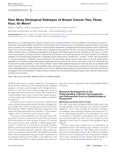 How many etiological Subtypes of Breast Cancer: two, three, Four