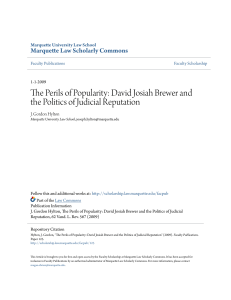 The Perils of Popularity: David Josiah Brewer and the Politics of