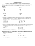 Assignment 01 ANSWERS Math Review: Algebra, Significant