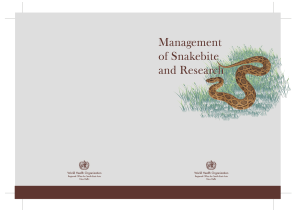 Management of Snakebite and Research Management of Snakebite