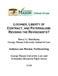 lochner, liberty of contract, and paternalism