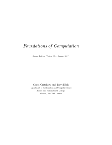 Foundations of Computation - Department of Mathematics and