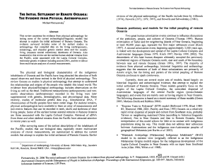 THE INITIAL SETTLEMENT OF REMOTE OCEANIA: THE