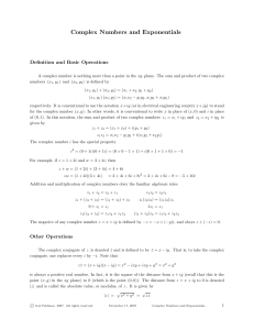 Complex Numbers and Exponentials