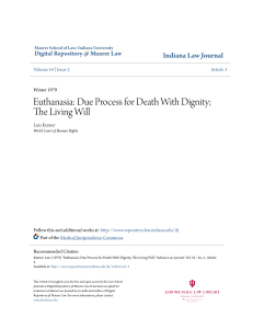 Euthanasia: Due Process for Death With Dignity