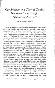 Gay Sebastian a n i Cheerful Charles: Homoeroticism in Waugh^s