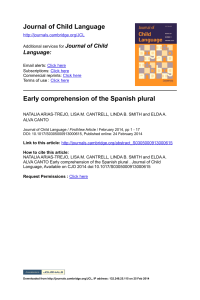 Early comprehension of the Spanish plural.