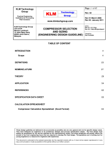 Compressor Sizing and Selection