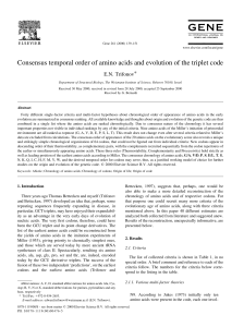 Consensus temporal order of amino acids and evolution