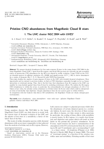 Astrophysics Pristine CNO abundances from Magellanic Cloud B stars