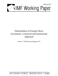 Determinants of Foreign Direct Investment: A Sectoral
