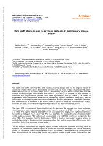 Rare earth elements and neodymium isotopes in sedimentary