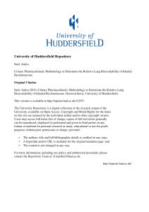 - the University of Huddersfield Repository