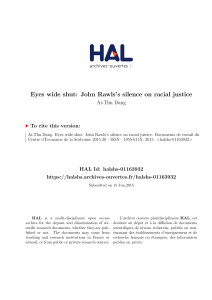 Eyes wide shut: John Rawls`s silence on racial justice - Hal-SHS