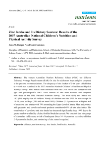 Zinc Intake and Its Dietary Sources: Results of the 2007 Australian