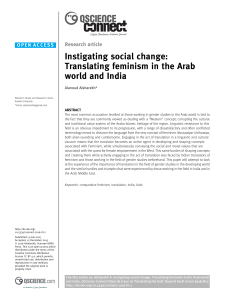 Instigating social change: Translating feminism in the Arab world