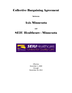 Collective Bargaining Agreement Axis Minnesota SEIU Healthcare