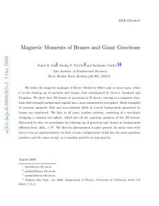 Magnetic Moments of Branes and Giant Gravitons