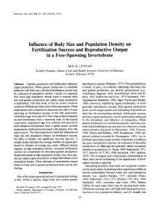 Influence of Body Size and Population Density on