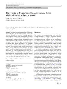 The cyanide hydratase from Neurospora crassa forms a helix