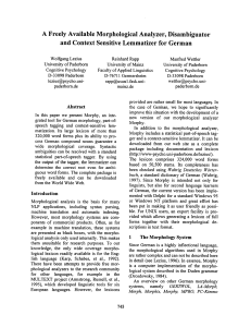 A Freely Available Morphological Analyzer, Disambiguator and