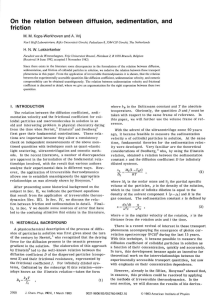 On the relation between diffusion, sedimentation, and friction