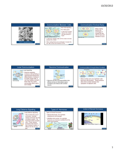 Lecture slides for 05 Cell Signallling