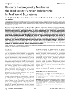 Resource Heterogeneity Moderates the Biodiversity