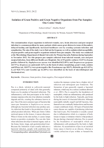 Isolation of Gram Positive and Gram Negative Organisms from Pus