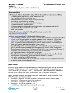 Nutrition Guideline Diabetes