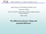 The difference between voltage and potential difference