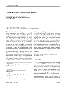 Climate feedback efficiency and synergy - MPG.PuRe - Max