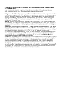 A RARE KEL17/KEL(IVS3+1G>A) COMPOUND HETEROZYGOUS