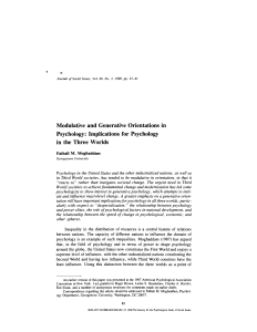 Modulative and Generative Orientations in Psychology: Implications