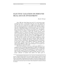 elective taxation on inbound real estate investment