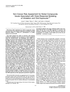Non-Cancer Risk Assessment for Nickel Compounds: Issues
