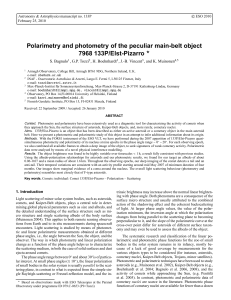 Polarimetry and photometry of the peculiar main