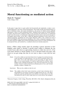 Moral functioning as mediated action