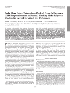 Body Mass Index Determines Evoked Growth Hormone (GH