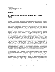Ch.4 The Economic Organisation of Athens and Rome