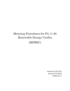 Metering Procedures for LREC/ZREC Projects