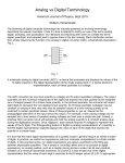 Analog vs Digital Terminology