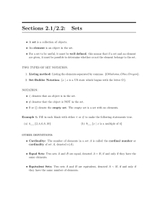 Sections 2.1/2.2: Sets