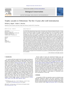 Trophic cascades in Yellowstone: The first - UP FAMNIT e