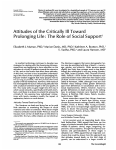 Attitudes of the Critically III Toward Prolonging Life: The Role of