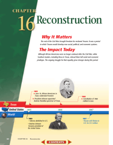 Chapter 16: Reconstruction