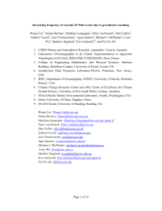 Page 1 of 14 Increasing frequency of extreme El Niño events due to