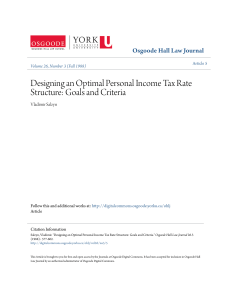 Designing an Optimal Personal Income Tax Rate Structure: Goals