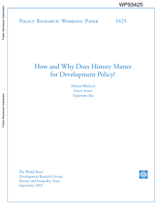 How and Why Does History Matter for Development Policy?